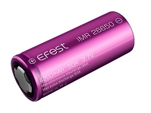 Efest Purple IMR26650 avec 4200mAh, 3.7V, batterie Li-Ion (High Drain)