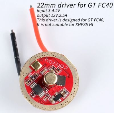 Pilote de 22 mm pour GT FC40 LED