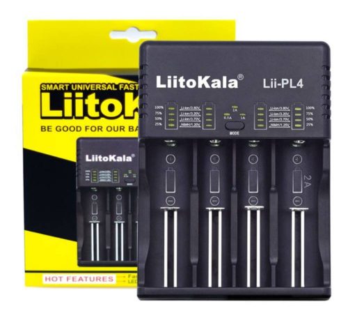 LiitoKala Lii - Chargeur de batterie PL4 Li-ion - Noir EU Plug