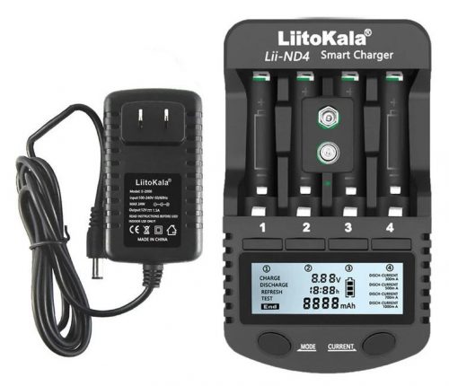 LiitoKala Lii-ND4 1.2V NiMH/Cd Chargeur de batterie LCD Display Test Batterie Capacité pour AA AAA et 9V Batterie