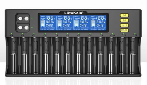 LiitoKala Lii-S12 12-Slot 18650 Chargeur de batterie Pour 20700 26650 21700 14500 10440 16340 1.2V 3.7V batterie