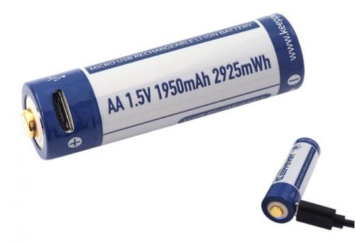 Batterie au lithium-ion Keeppower AA 1.5V 3390mWh (rechargeable via micro USB)